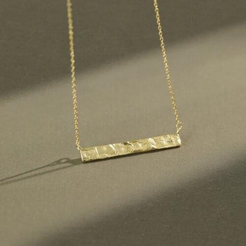 YPAY 100% Authentic 925 Sterling Silver Chain Ncklaces for Women Korea INS Tinfoil Geometric Square Pendant Necklace Gift YMN208