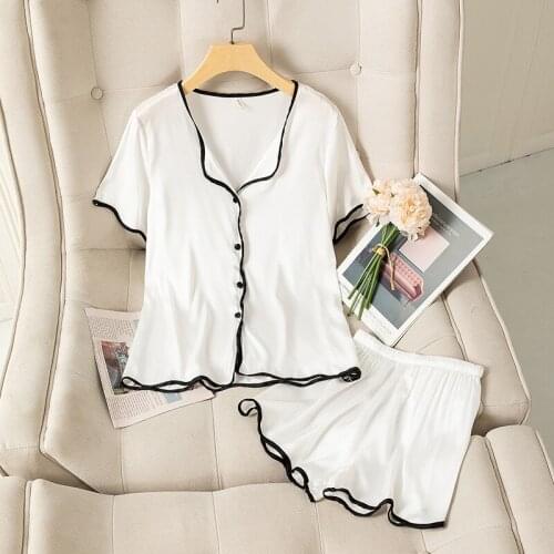 Satin Women Sleepwear Pajamas Set Lounge 2PCS Shirt&Pants Sleep Suit Casual Nightwear Pyjamas Soft Intimate Lingerie Home Wear