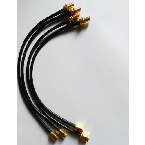 10 Pcs x Antenna RP-SMA Coaxial Cable for WiFi Router Cable Extension Black 20cm