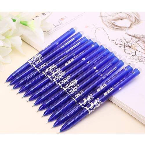 12Pcs Creative 0.5mm Magic Erasable Gel Pens Blue Ink Office Student Stationery