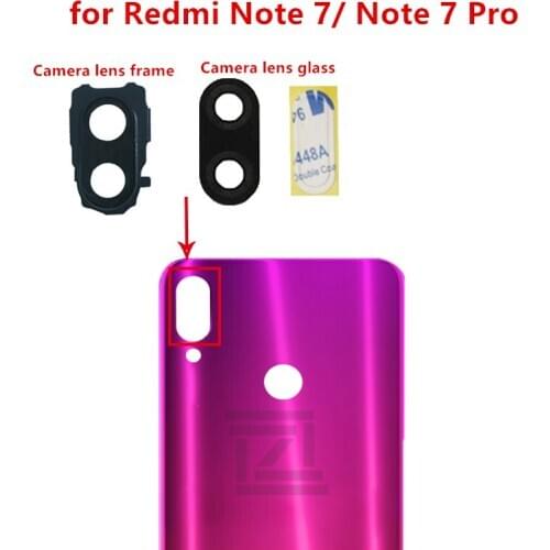 2pcs for Xiaomi Redmi Note 7/Note7 Pro Camera Glass Lens Back Rear Camera Glass Lens Replacement Repair Spare Parts with Glue