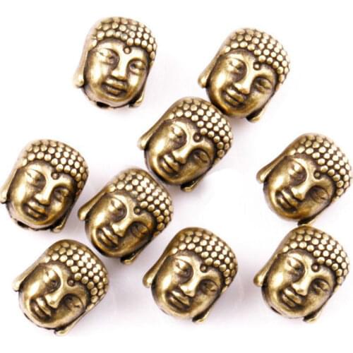20pcs 10x8mm Tibetan Silver Tone Buddha Spacer Metal Beads GoldSilver Beads For Needlework Charms For Bracelet Jewelry Making