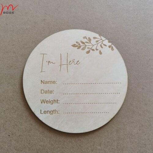 20pcs baby milestones a wooden birth sign as a baby gift wooden discs Baby Birth Monthly Recording Disc