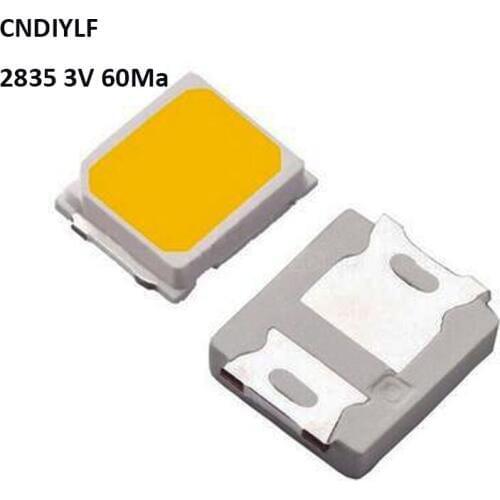 500Pcs Big Clearance Factory Outlets 0.2W 2835 SMD LED Chip Diodes 22-28lm 3000K(warm white)High Brightness Free Shipping