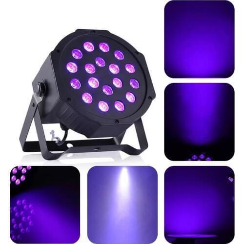 8X Lot Stage Light 18*3W UV Ultra Voliet LED Par Light DJ Bar Par Can DMX Disco Light Purple LED Light Par Projector