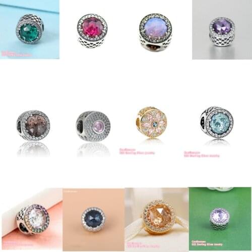 925 Sterling Silver Radiant Hearts, Opulent Floral Royal Purple Opalescent Pink Moonlight Glacier-Blue Crystals & Clear CZ Charm