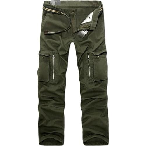2021 Autumn Winter New Mens Casual Overalls Men Multi-pocket Casual Plus Size Pants Male Fashion Military Tactical Trousers