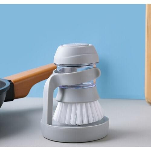 Household Automatic Liquid Addition Cleaning Brush Non-Stick Oil Kitchen Dish Washing Pot Bowl Brushes With Detergent Tank