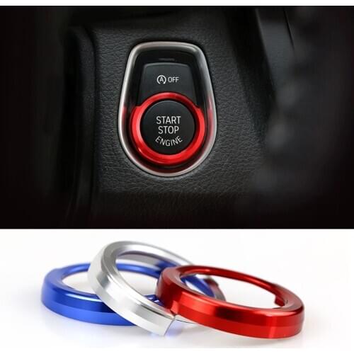 For BMW 1 2 3 4 Series X1 F48 F20 F21 F30 F32 F33 F34 F36 F45 F46 Car Engine Start button Stickers Ignition Key Ring trim Cover