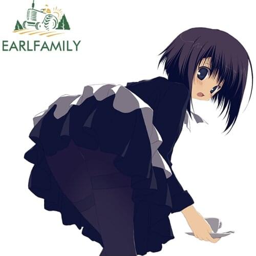 EARLFAMILY 13cm x 12.7cm for Japanese Girl Funny Car Stickers Personality DIY Decal Waterproof Occlusion Scratch Car Styling