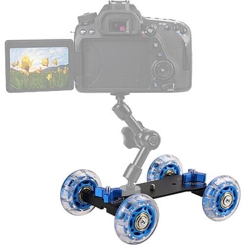 Flexible Desktop Video Rail Track Slider Skater Table Dolly Rail Rolling Mute Pulley Drift Car for DSLR Camera Camcorder Gopro