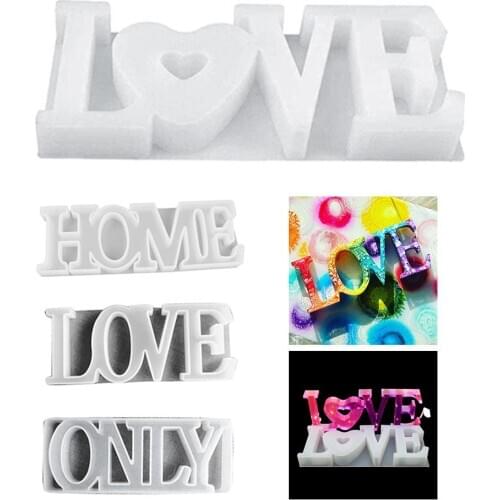 Letter Crystal Epoxy Resin LOVE Silicone Mould DIY Table Decorative Craft Aromatherapy Soap Making Mold Car Decoration Mold