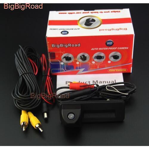 BigBigRoad Car Trunk Handle Rear View Parking Camera For Audi A1 8X / For Skoda Superb B6 / Roomster 5J / Fabia MK2 / Yeti 5L