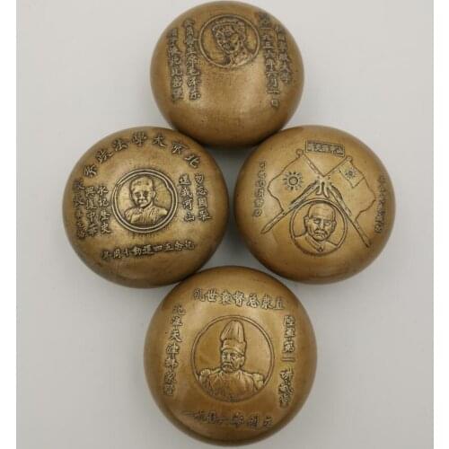 China brass archaize celebrity ink box crafts statue