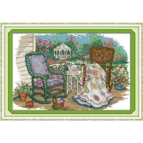 Everlasting Love The grandmothers Cane Chair Chinese Cross Stitch Kits Ecological Cotton Stamped Christmas Decorations For Home