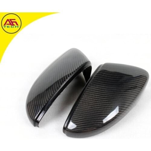 Free shipping carbon fiber replacement type side wing mirror caps car rearview mirror covers for Volkswagen/VW Polo 2013