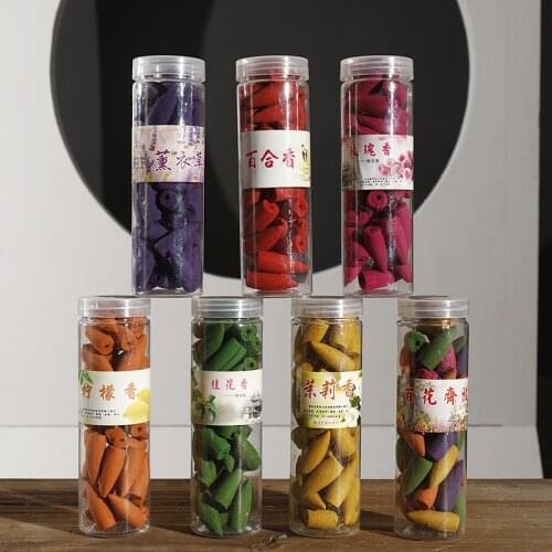 Backflow Tower Incense Cone Ceramic Incense Burner Sandalwood Cone Canned Household Deodorant Rose Scent Diffuser Decoration