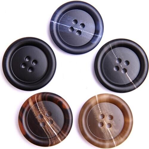 100PCS Round 18/20/23/25/28mm Resin Plastic Sewing Buttons 4 Holes Suit Coat Jacket Sweater Shirt Crafts Accessories 5 Colors