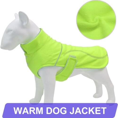Pet Jacket Winter Vest Zipper Coat Fall Winter Polar Fleece Big Dog Clothes Oxford Reflective Strip Waterproof Cloth Warm