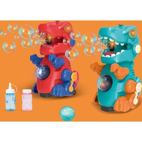 Flashing Music Dinosaur Bubble Machine Auto Soap Bubble Blowing Kids Toys Bath Toys Electric Toy Funny Cartoon Bubble Machine