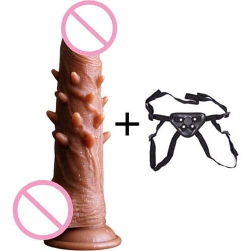Soft Realistic Thorn Anal Dildo Artificial Male Penis Dick Cock Female Masturbator Strap on Dildos Adult Sex Toys For Women
