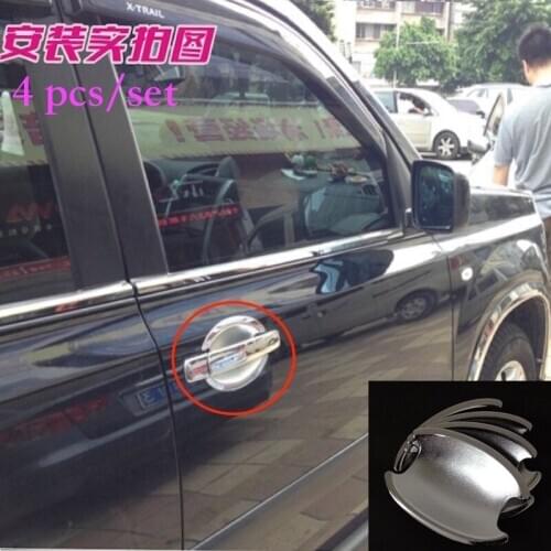 For Nissan X-Trail T31 Door Bowl Handle Cover Trim XTrail X Trail 2008 2009-2012 2013 ABS Chrome Car-styling Accessories