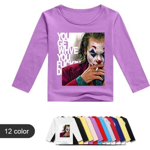 New 2021 Baby Girl Clothes Cartoon Joker Halloween profile picture Role Play Casual Tshirt Kids T-shirt Boys Funny Kawaii Print