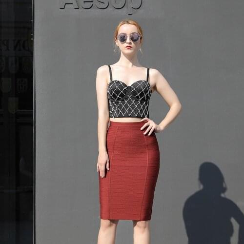 New Sexy Women Sets Suits V Neck Sexy Top and Bandage Skirts Elegant 2 Piece Sets Party Club Celebrity 2 Piece Sets