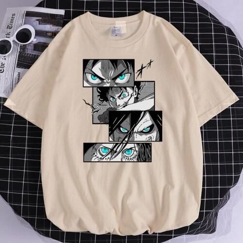 Attack On Titan Japan Anime Print Man Tshirts Simplicity Comfortable T-Shirt Cool Fit T-Shirts Creativity Breathable Mens Tops