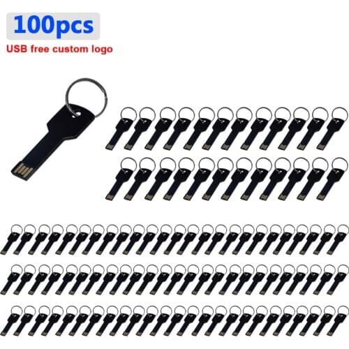 Bulk 100pcs Custom free logo metal waterproof USB 2.0 Flash Drive 4gb/8GB/16GB/32GB/64GB/128GB menory stick Pendrive Flash Drive
