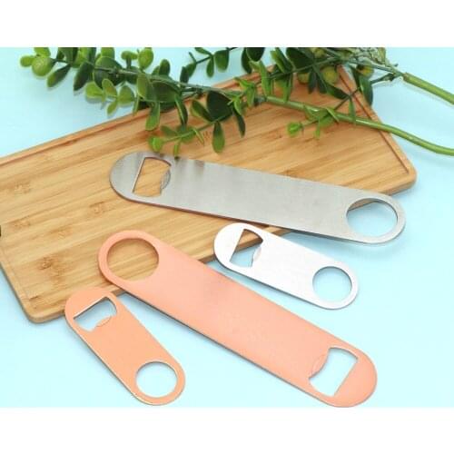 Stainless Steel Bottle Opener Silver Rose Gold Kitchen Bar Tools Beer Cap Lid Drinking Accessories Durable Mini Flat Openers