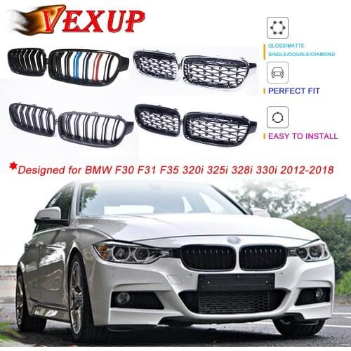 1Pair Front Grill Grilles Kidney Grill Replacement for BMW 3 Series F30 F31 F35 320i 325i 328i 330i 2012-2018 ABS Sporty Style