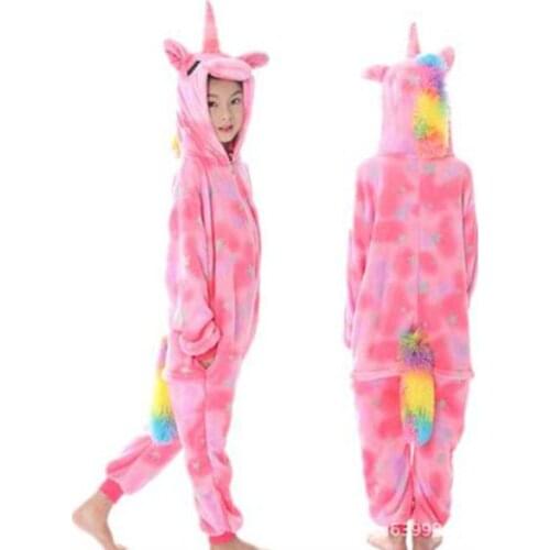 Animal Cartoon Blanket Sleepers Flannel Pajamas Baby Costume Winter Kids Sleepwear Childrens Pyjamas Sets Girls Licorne Onesie