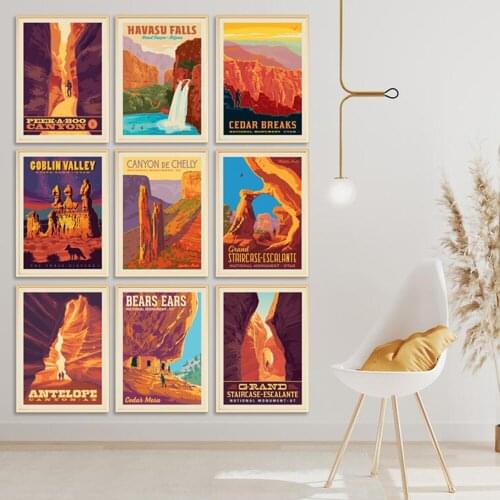 Natural Wonders Poster Antelope Canyon Arizon Canvas Famous Tourist Attraction Print Art Wall Decor for Home Living Room Decor