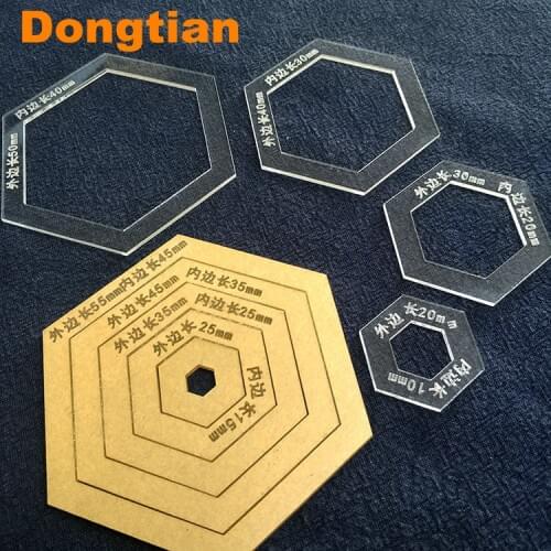 Useful Circle Square Hexagon Acrylic Drawing Template Patchwork Drawing Tools Drawing Ruler DIY Craft Accessories