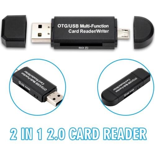 1pc Portable Lightweigh 2-in-1 Card Reader Type-C And USB 3.0 OTG 2-in-1 Memory Card Reader/Writer For Windows 10/8/7