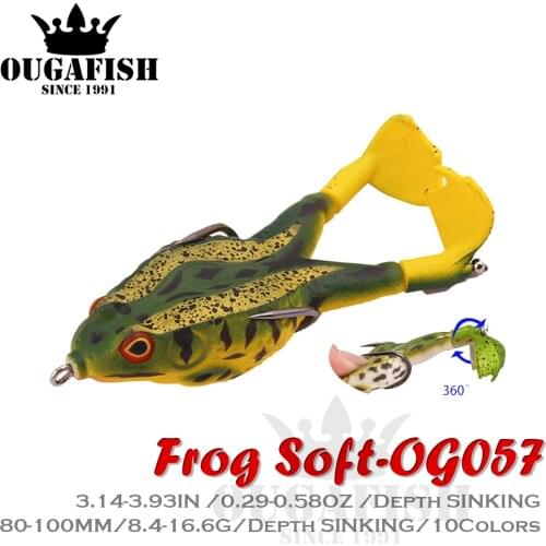 Frog Soft Bait Lure Fishing Tackle Weights 8.4-16.6g Rotating Silicone Double Hooks Bait Floating Topwater Lures Pesca Pike Fish