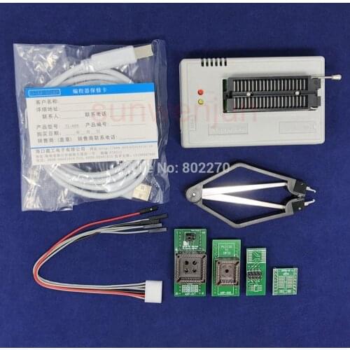 Black Edition V10.27 XGecu TL866II Plus USB Programmer 15000+IC SPI Flash NAND EEPROM MCU PIC AVR+ 4adapters +PLCC EXTRACTOR