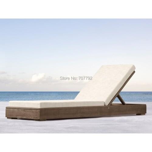 High end outdoor teak classic sun bed leisure patio garden lounge set furniture