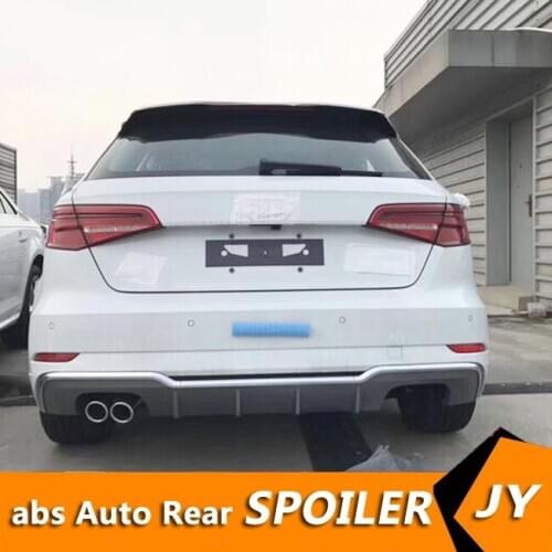 For Audi A3 S3 Body kit spoiler 2017-2019 For A3 HatchbacK YD ABS Rear lip rear spoiler front Bumper Diffuser Bumpers Protector