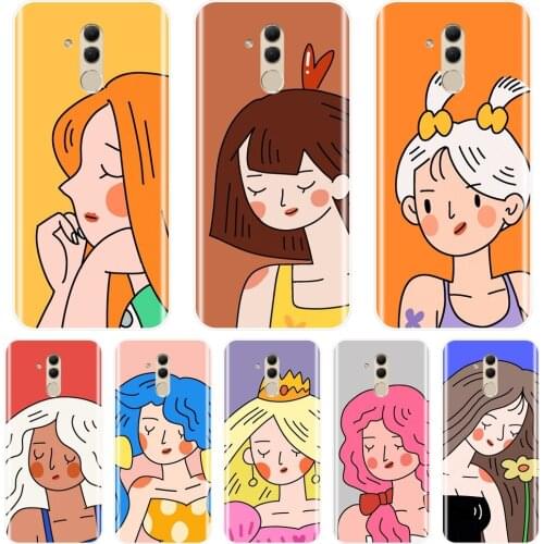 Back Cover For Huawei Mate 9 10 20 Pro Silicone Kpop Girl Cute Cartoon Aesthetic Phone Case For Huawei Mate 7 8 9 10 20 Lite