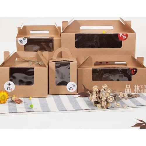 1-6 Giant cupcake box Kraft paper 4/6 cupcake box, pvc window cupcake packaging box with handle/insert,white muffin box