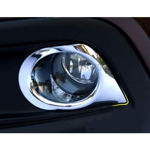 For Peugeot 2008 2014 2pcs ABS Chrome Car Front Foglight Lamp Cover Trim Shade Protectors Decoration Accessories