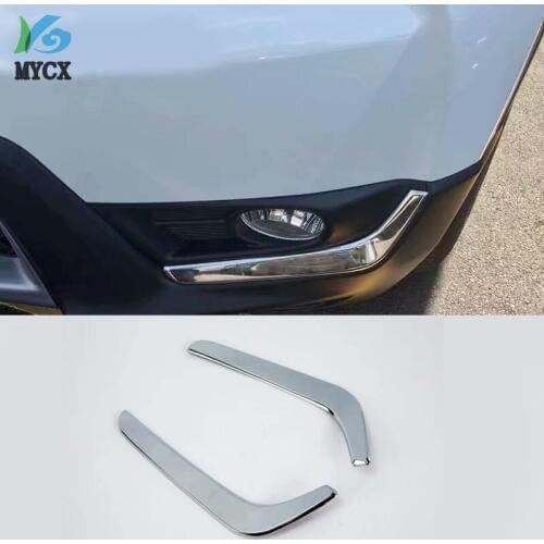 2Pcs Stainless Steel Fog Light Trim Lamp Cover Cap Car Styling Front Fog Light Eyebrows Fit For Honda CR V CRV 2017 2018 2019