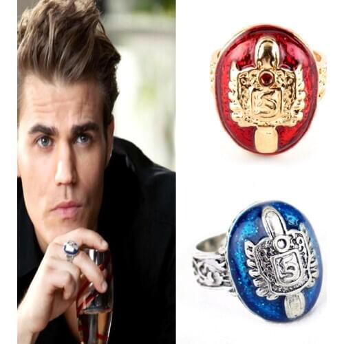 2020 Newst Jewelry Rings Men The Vampire Diaries Ring Stefan Salvatore Fiunger Sun Ring Cosplay Movie Fans Gift Vintage Anillos