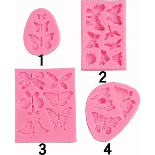 5 Pcs Butterfly Silicone Molds Candy Fondant Chocolate Mold for Making Cake Decoration, Polymer Clay, Wax, DIY Sugar Crafts