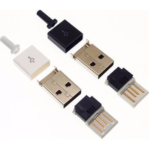 5set 25set 4 in 1 DIY Press Wire Solderless Pierced usb male plug type data charging USB-A male plug