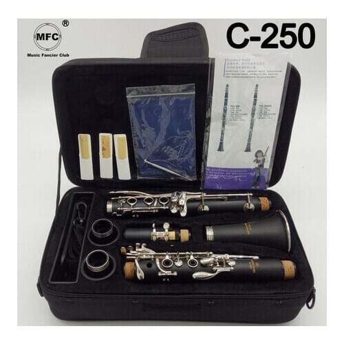 MFC Professional Bb Clarinet 250 Bakelite Clarinets Nickel Silver Key Musical Instruments Case Mouthpiece Reeds Accessories