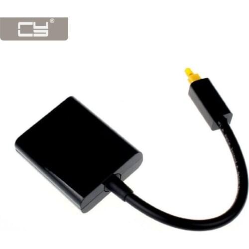 CY Dual Port Tos link Digital Optical Audio Splitter Adapter Fiber Optic Audio Cable 1 In 2 Out Black color