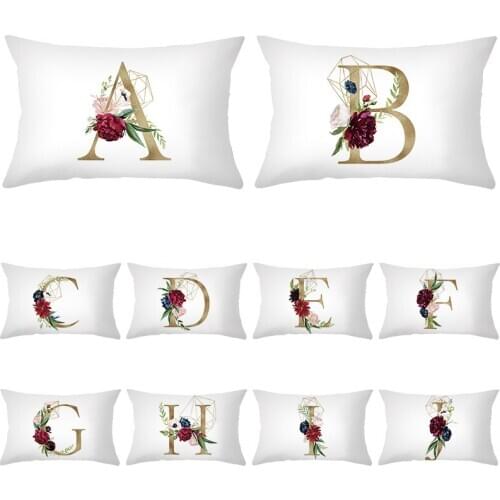 FANLUS Gold Letter Decorative Pillow Cushion Covers Pillowcase Cushions for Sofa Polyester Pillowcover cuscini decorativ